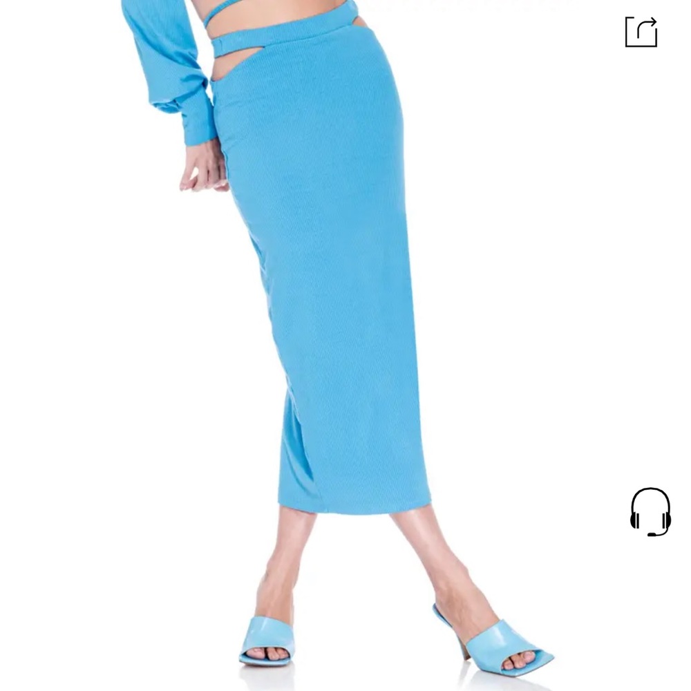 AFRM Hartford high waist rib midi skirt